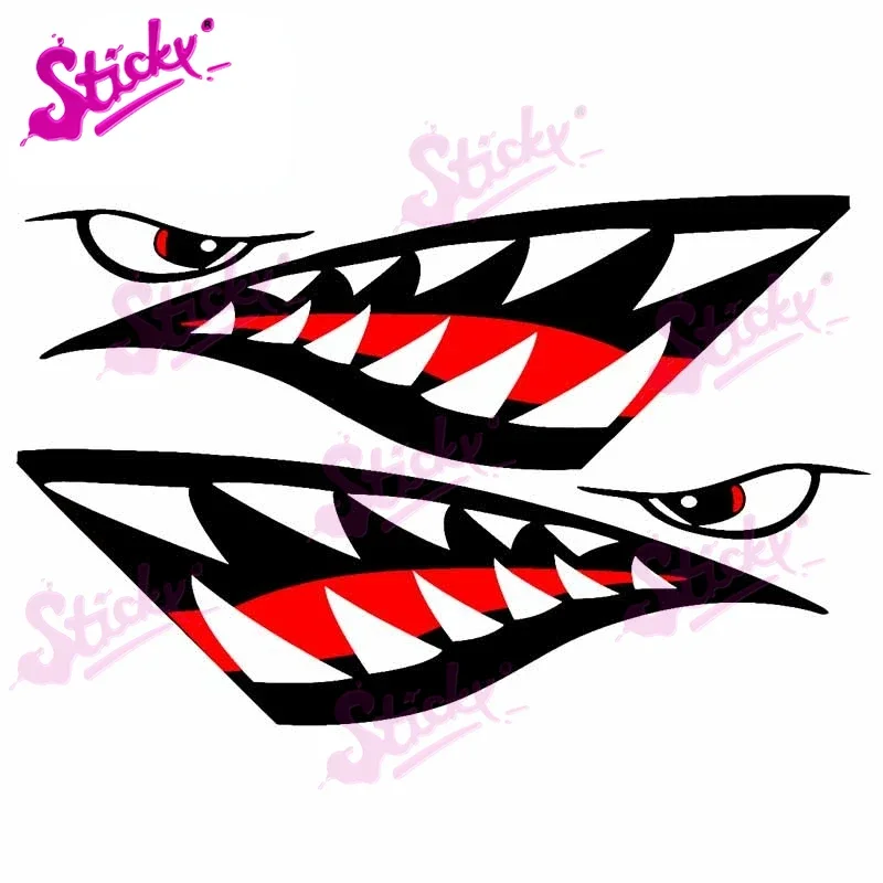 

Warhawk Shark Tiger Vinyl Car Stickers - Waterproof Decals for Cars, Trucks, SUVs,Window ,Bumper, Laptop