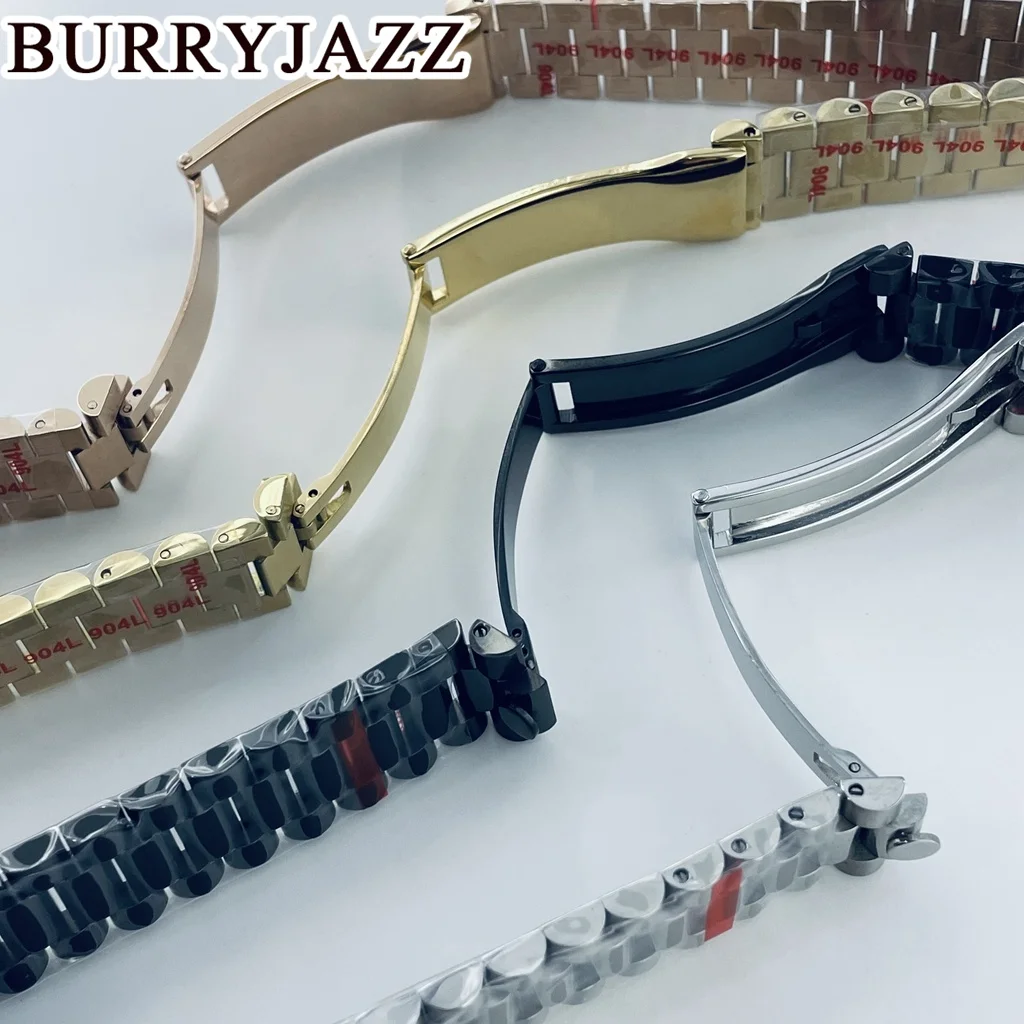 بورجاز-سوار ساعة من الستانلس ستيل ، قابل للطي ، فضي ، ذهبي ، وردي ، ذهبي ، أسود ، مناسب لعلبة الساعة ، 20: 36 إبزيم ، 40: