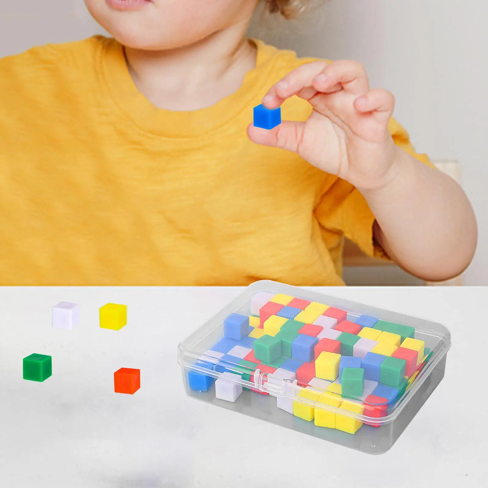 100Pcs Centimeter Cubes Development Blocks Math Learning Counting Cubes Color Sorting Toys for Teacher Homeschool Classroom