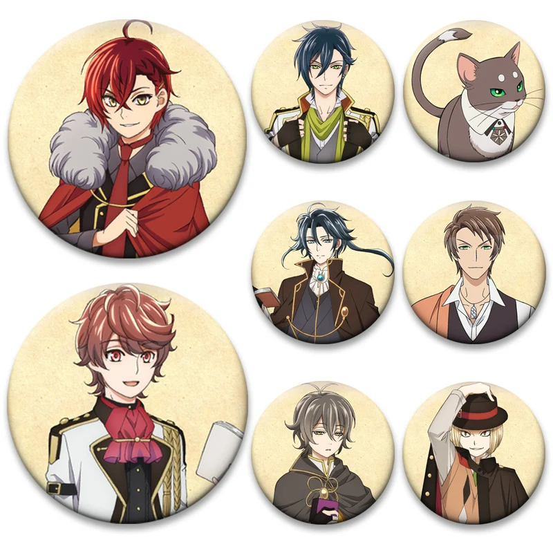 Mobile Game Bungo To Alchemist Button Pins Round Cartoon Badge Exquisite Anime Brooches for Backpack Jewelry Accessories Gifts