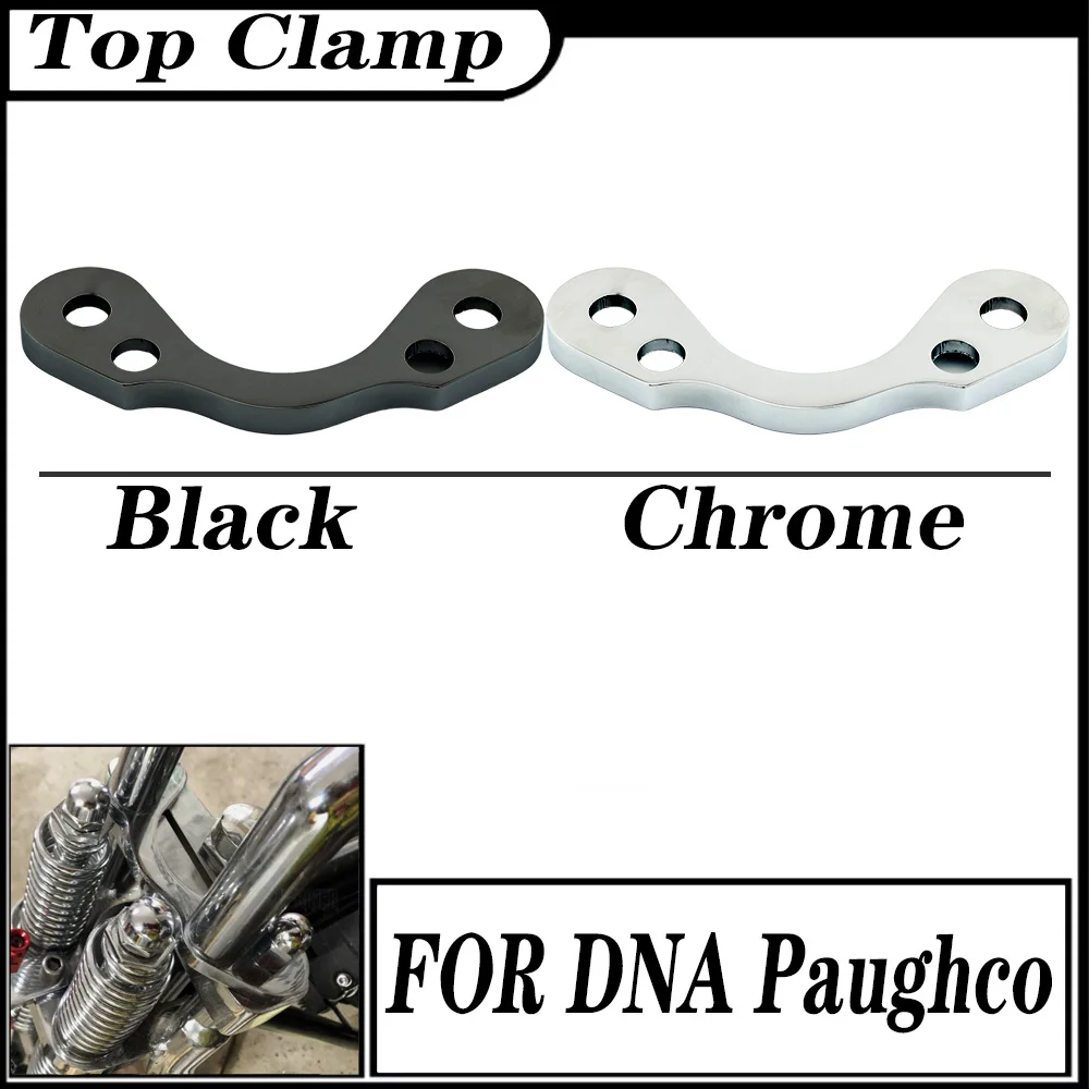 FOR Harley Springer DNA Paughco Springer Fork Tree Handlebar Adapter Top Clamp 3.5 Wide Riser Iron Black Chrome