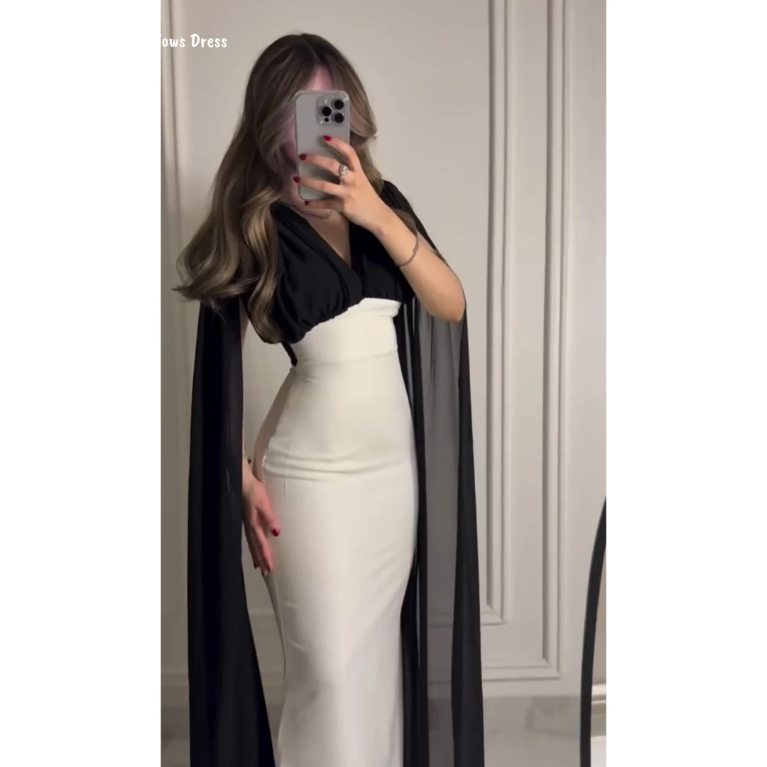 

Vows Evening Dresses Wedding Party Dress Custom Made V-neck Satin Cloth Ribbon Evening Dresses Woman Elegant Luxury Prom Gown