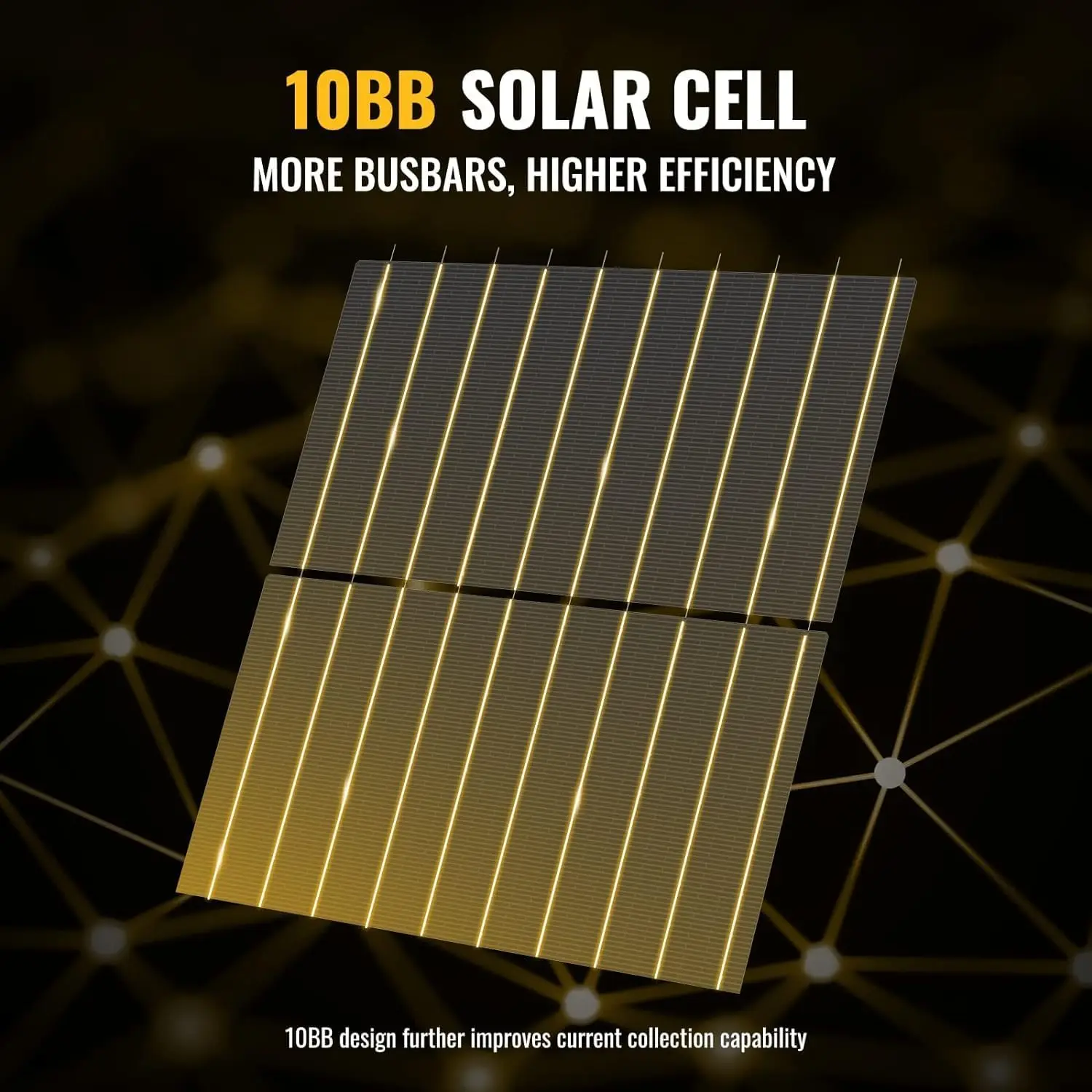 Solar Panel 10BB Cell, 23% High Conversion Rate, Work with 12 Volts Charger for RV Camping Home Boat