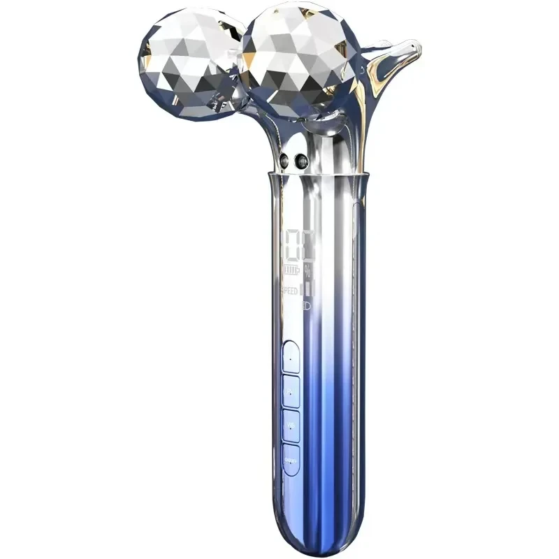 أسطوانة تدليك الوجه ميكروكرنت ، مدلك الوجه 5D ، رفع جلد العين ، شد التجاعيد ، اهتزاز النبض ، أداة تجميل الوجه على شكل V ، EMS