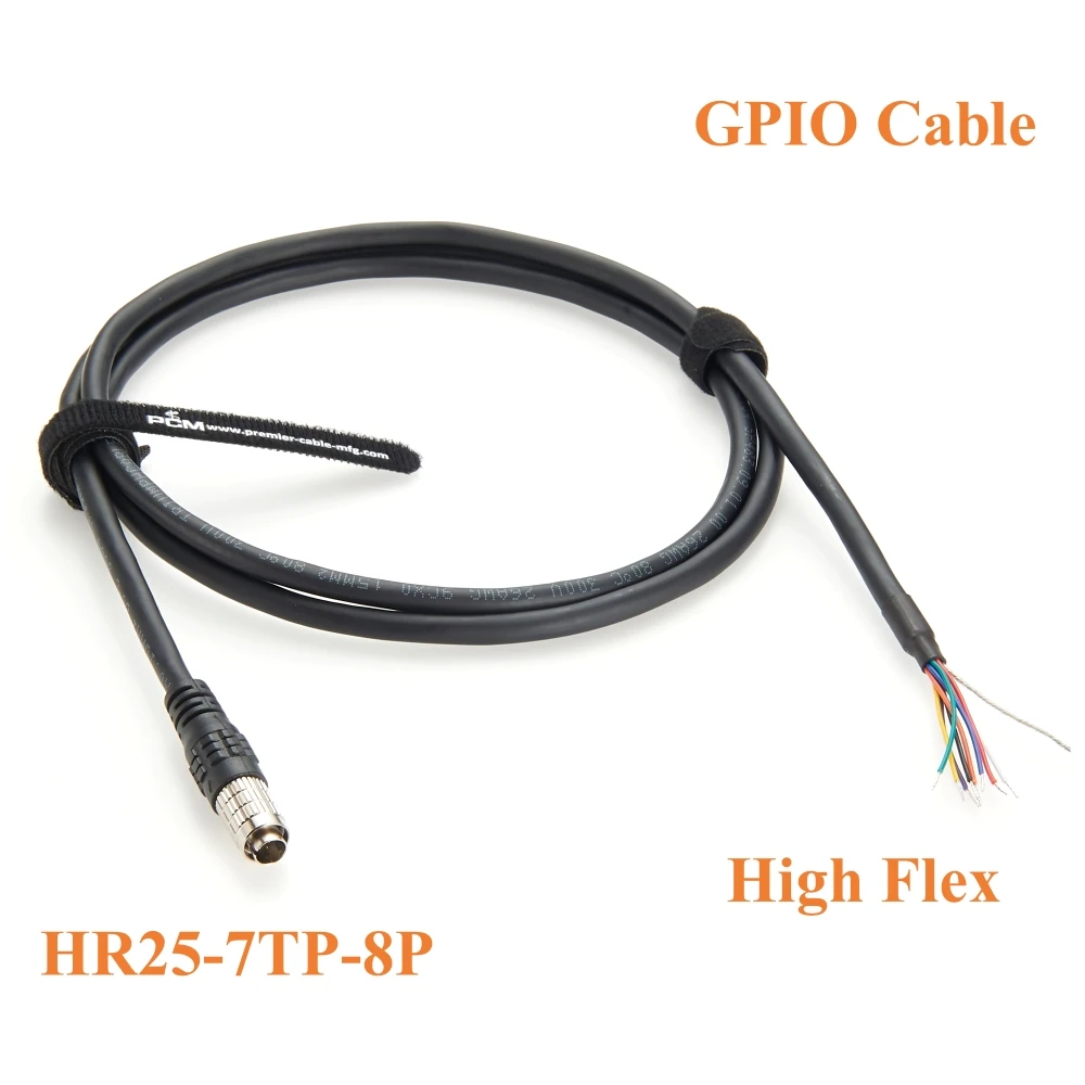 Compatible Hirose 8Pin Male HR25-7TP-8P Industrial Camera Power GPIO Cable High Flex For IDS FLIR Flea3 Point Grey Basler Allied