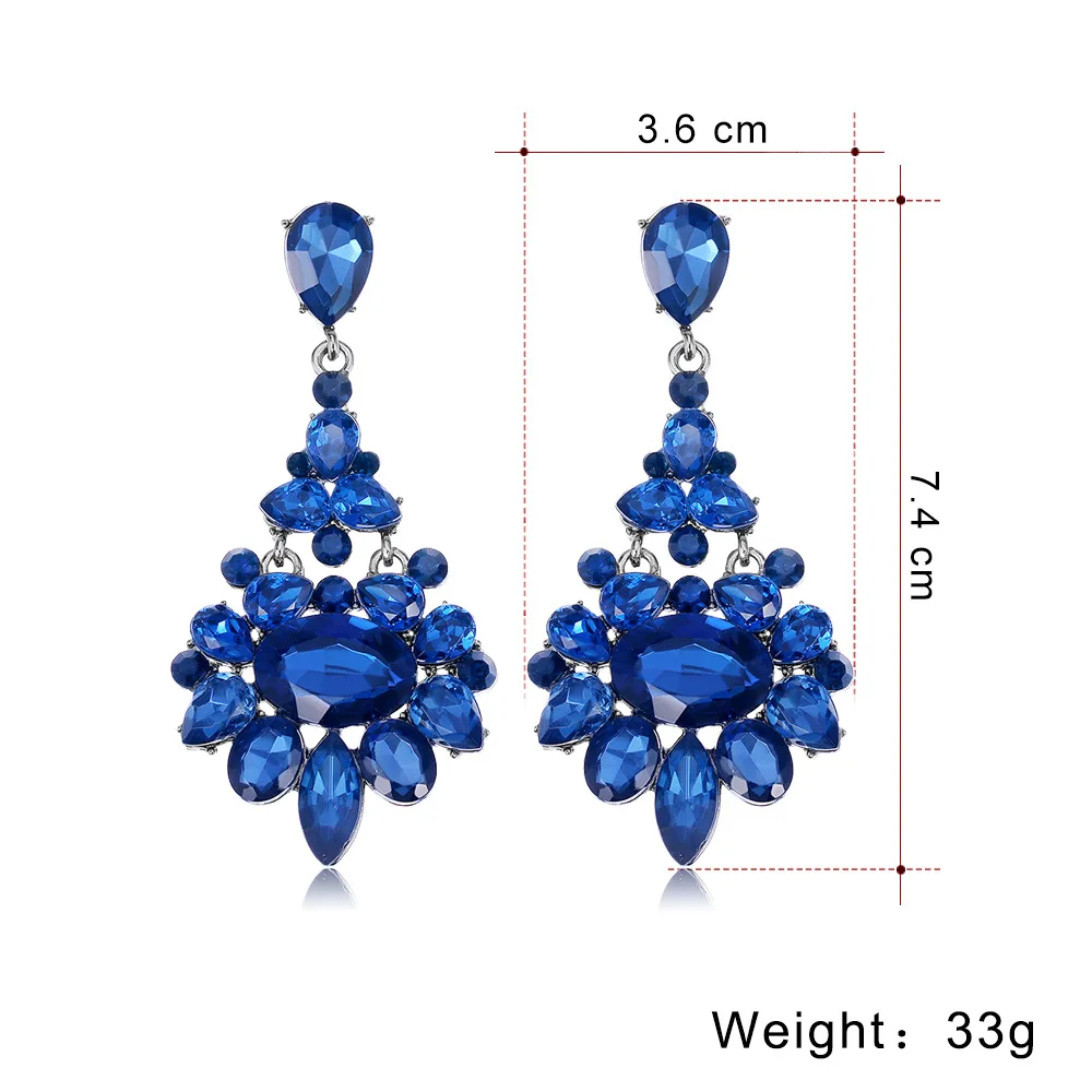 Girls Crystal Dangling Earrings with Hypoallergenic Metal Elegant Jewelries for Banquet Travel Dating Shopping image 3