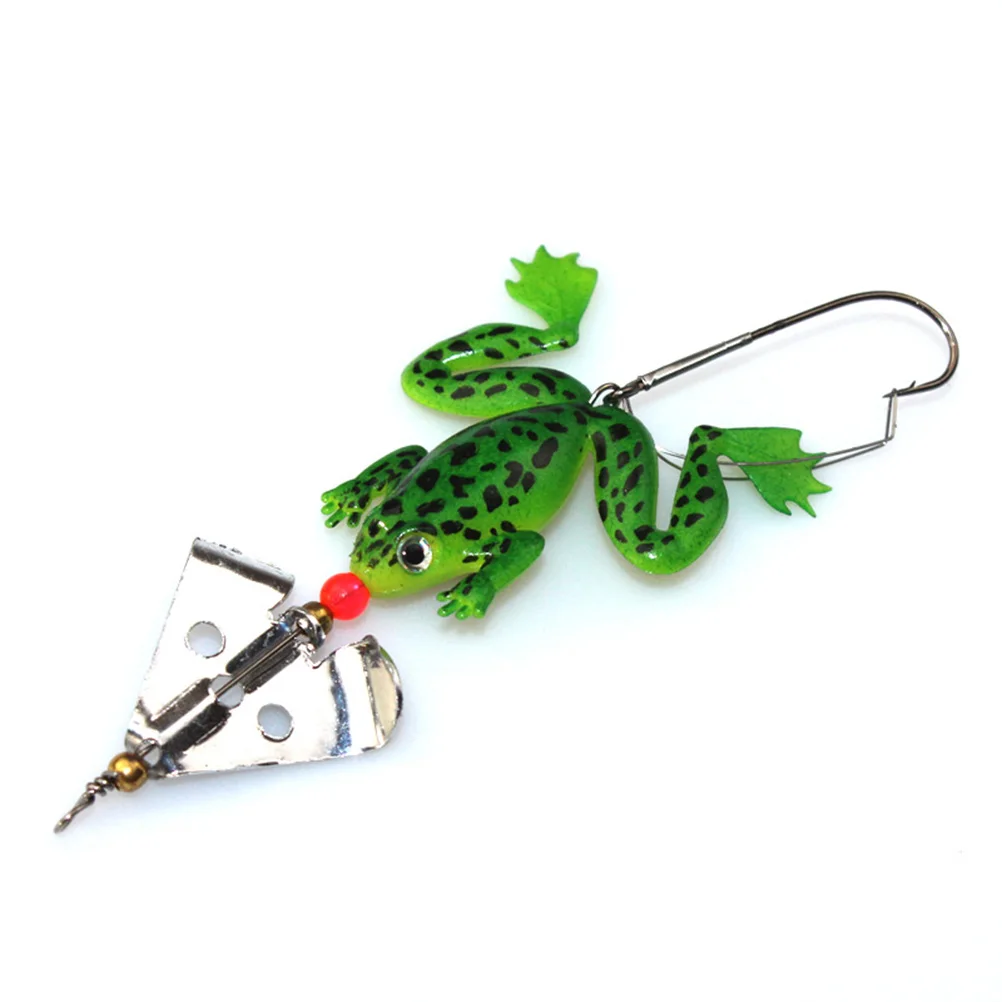 

4pcs Frog Shape Soft Bait Lures 8cm Random Color Metal Hooks Fishing Accessories Artificial Lures Water Surface