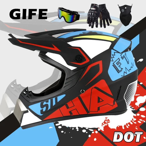 Juego de casco y gafas integrales para motocicleta, equipo de carreras todoterreno para ciclismo de montaña y ciclismo de carretera, seguridad premium y por