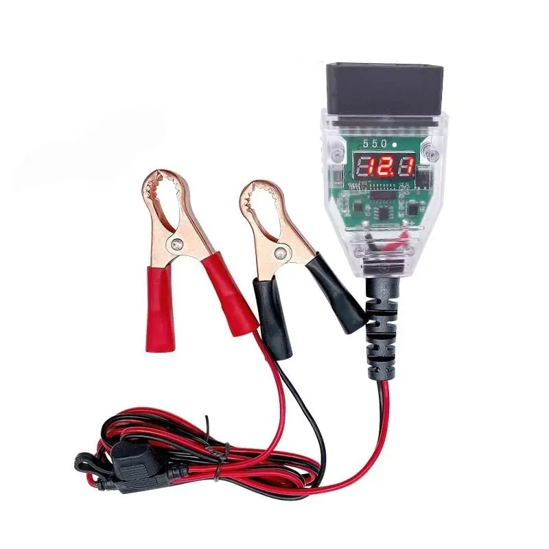 12V OBD2 ECU Car Memory Saver Cable with LED Display for Car Battery Replacement, Prevents Dashboard Data Loss & Radio Lock
