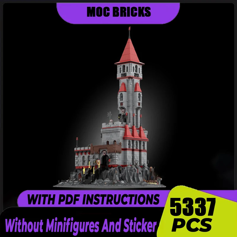 Moc Building Blocks Castle on the Volcanic Mountain Range Model Technology Brick DIY Assembly Construction Toy Holiday Gifts