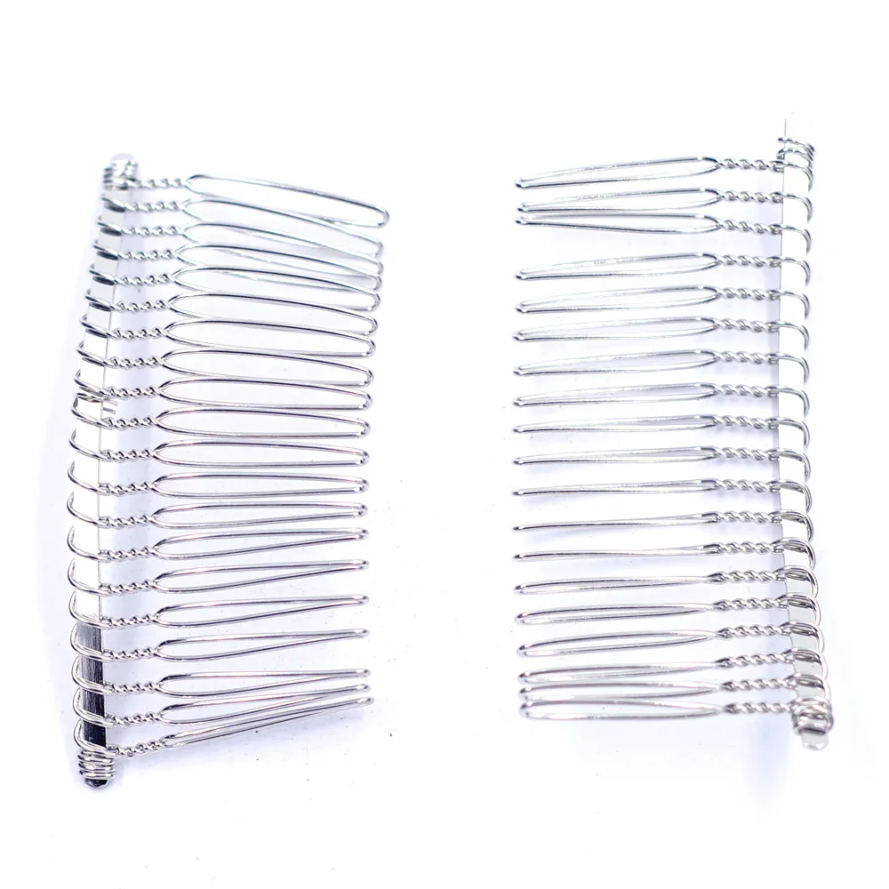 150Pcs Silver Tone Comb Shape Hair Clips Barrette Charms Fashion Jewelry Findings 7.8x3.8cm
