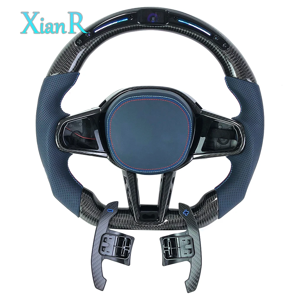 

Customized LED Carbon Fiber Steering Wheel with Shift Paddles for BMW G20 G30 M3 M5 F30 F10 F15 F36 F20 F22 F25 F31 F32