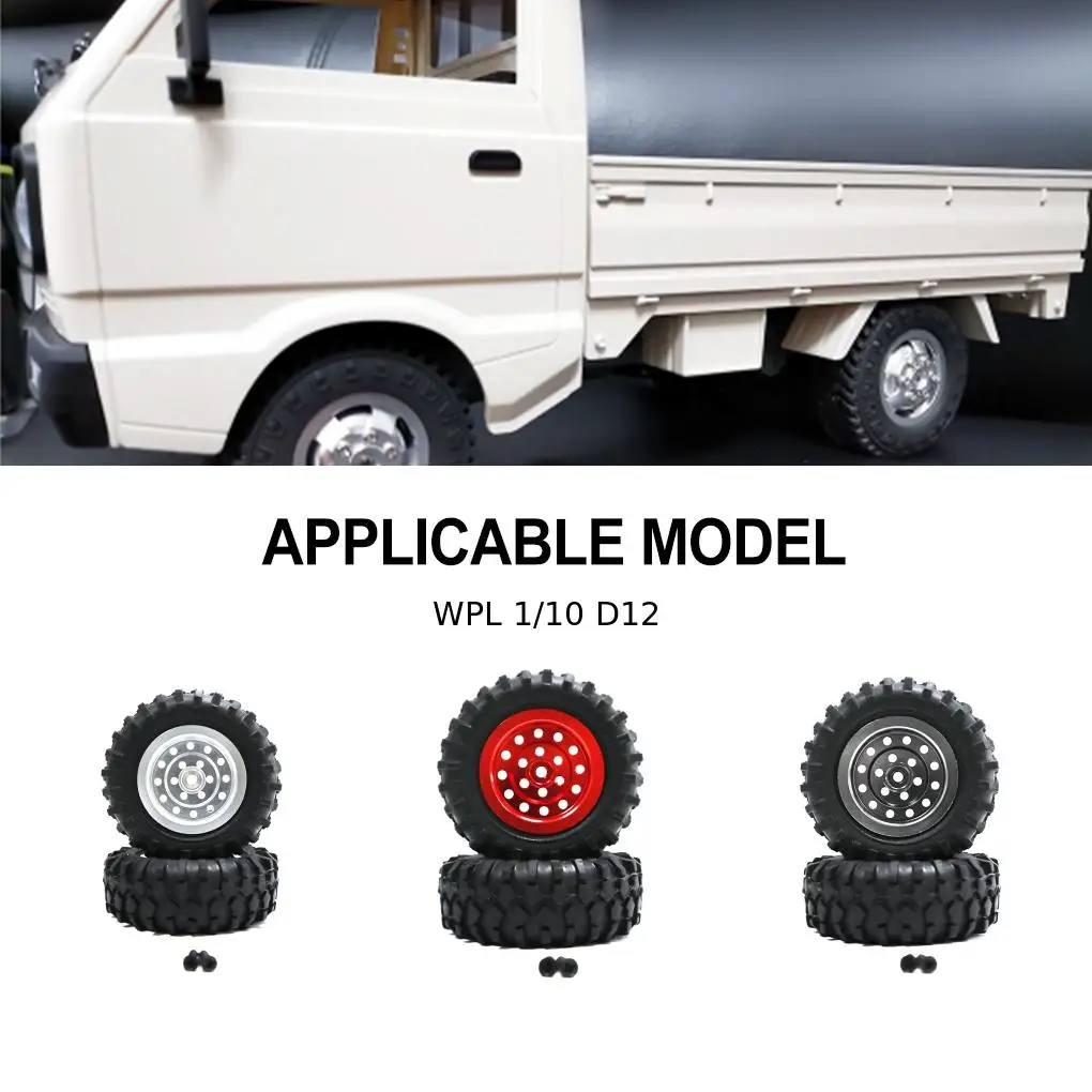 Plastic Durable Wheel Rims Tyre For 1/10 WPL D12 RC Car Part RC Car Accessories Replacement Parts RC Upgrade Part Titanium