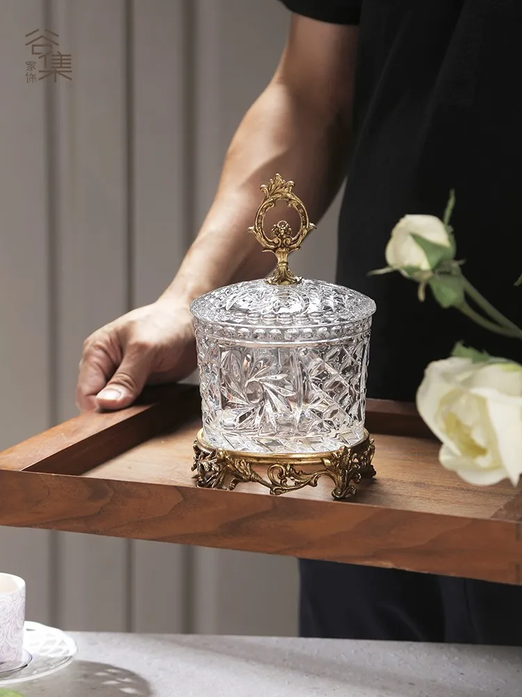 Crystal Brass Candy Box