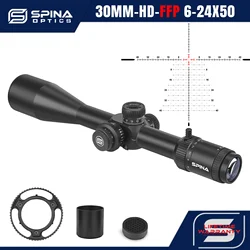 SPINA OPTICS GEN I WolfChase 6-24x50 FFP First Focal Plane Scope Etched Glass Reticle Min Focus 10yds GEN II w Zero Stop