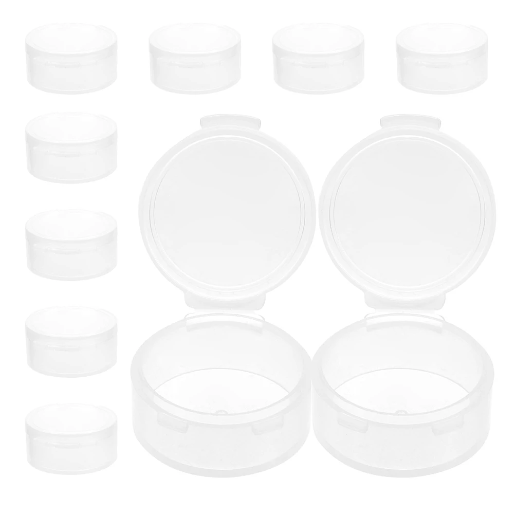 

15 Pcs Earplug Storage Boxes Transparent Small Containers Round Design Large Capacity Plastic Jewelry Box Tiny Cases
