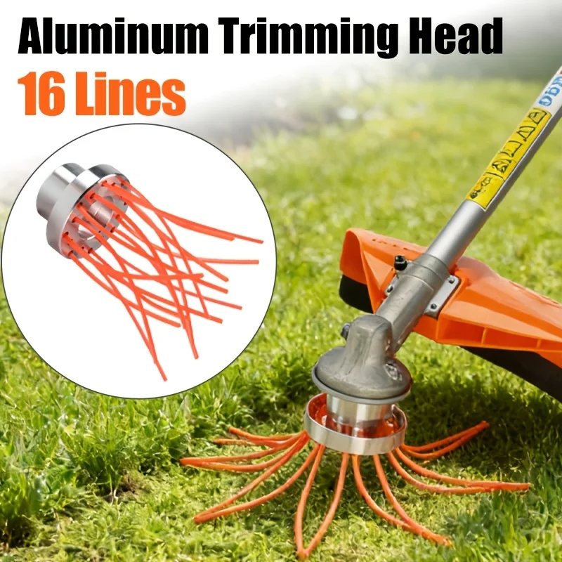 

16 Lines Aluminum Trimmer Head Universal High Efficiency Grass Cutter Head Durable Easy Install Lawn Mower Replacement Parts