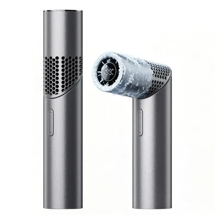 Freihändiger Nackenventilator, bürstenloser Motor, Lippenstift-Stil, faltbar, über USB wiederaufladbar, leise Kühlung für Reisen, Outdoor, Einkaufen, Freizeit