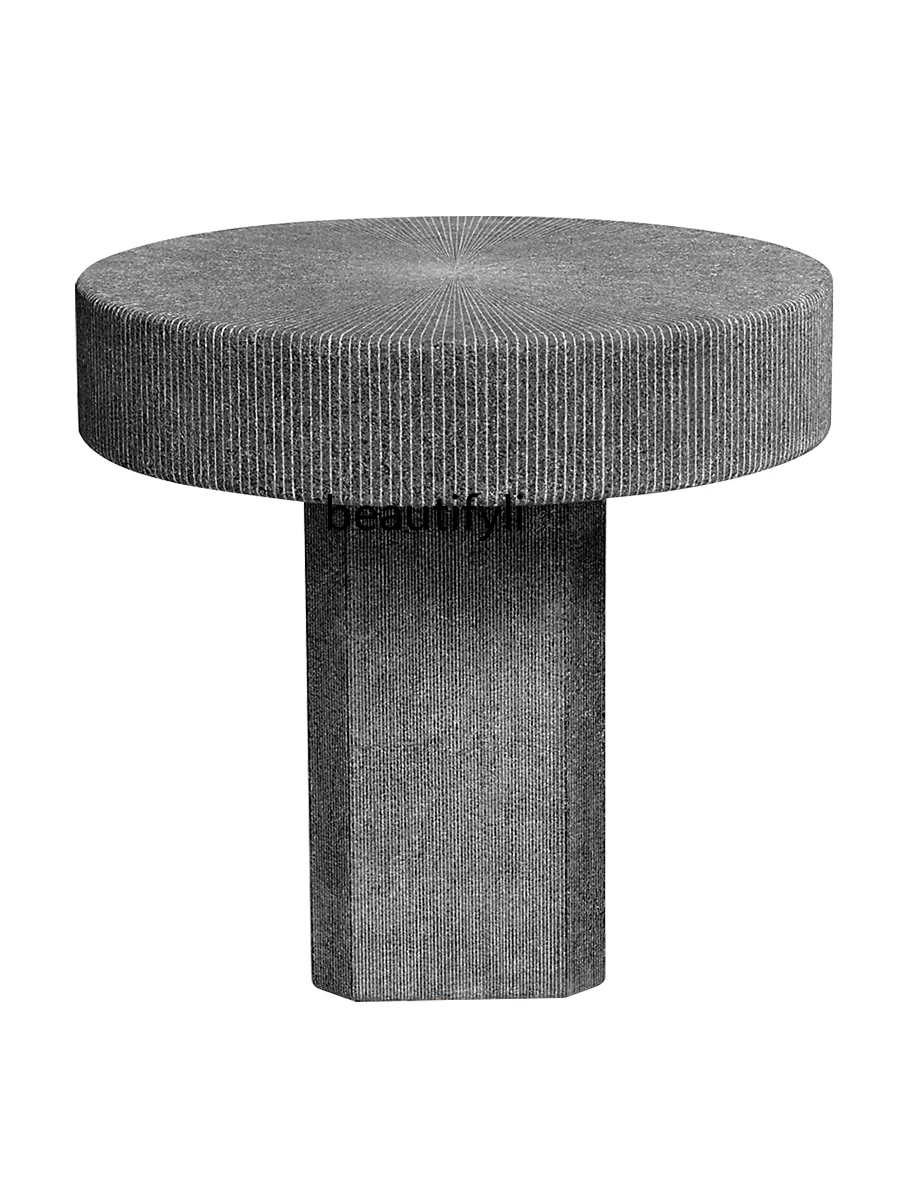 

Outdoor courtyard small coffee table retro side table round stone grinding tea table Chinese homestay medieval Dunzi