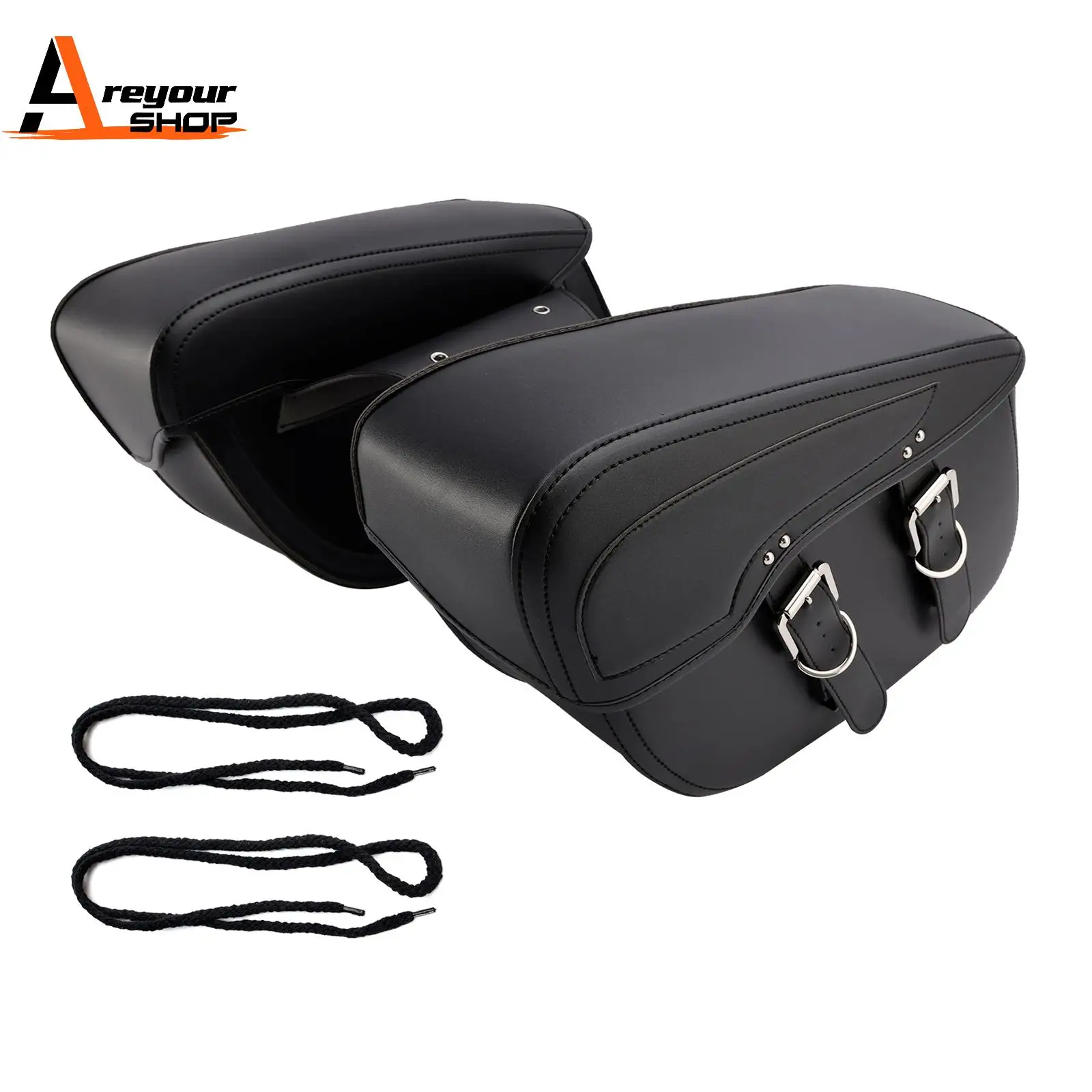 

Универсальная седельная сумка, боковая сумка для хранения, хвостовая сумка из искусственной кожи, черная, 42 л для мотоцикла