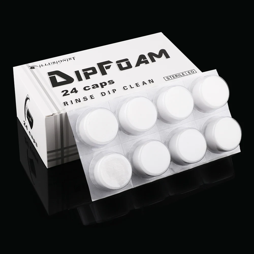 8/16/24 قطعة المتاح الوشم إبرة تراجع رغوة تنظيف كوب الوشم شطف Dip رغوة قبعات أكواب لإبرة وطرف شطف تراجع شطف