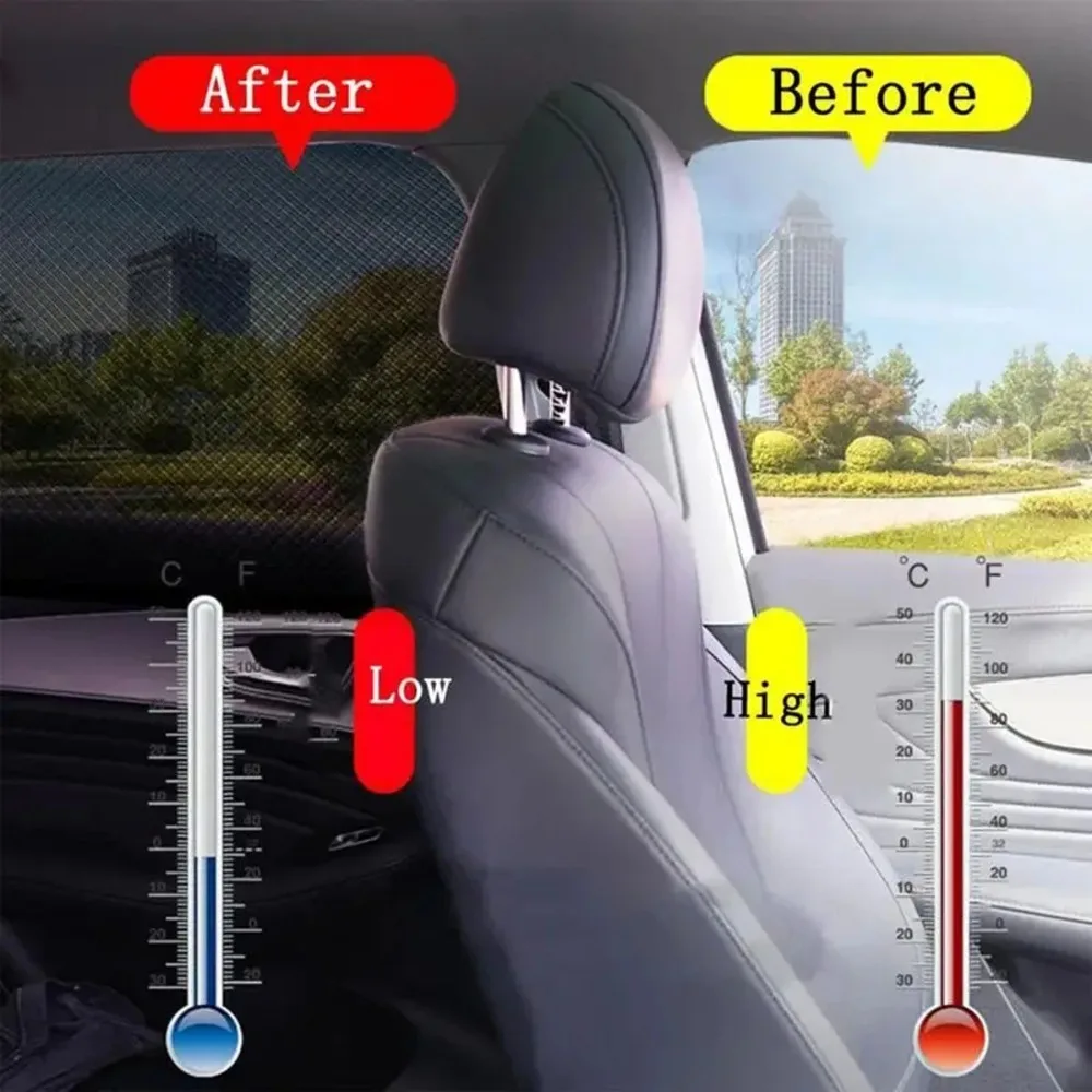 Magnetic Car Sunshade UV Protection Curtains Sun Shield Cover Double Sides Auto Window Sun shade Protector Cover Diy Accessories