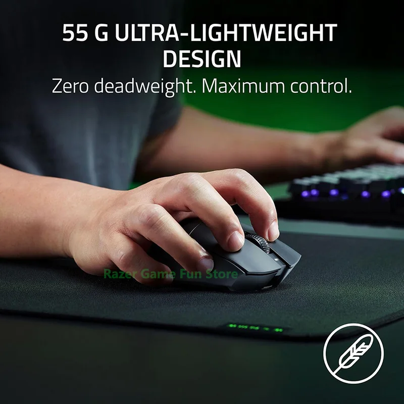 Imagem -02 - Mouse Ergonômico Esports sem Fio Razer-deathadder v3 Hypervelocidade Design Ultra Leve Textura Suave-touch 55 g