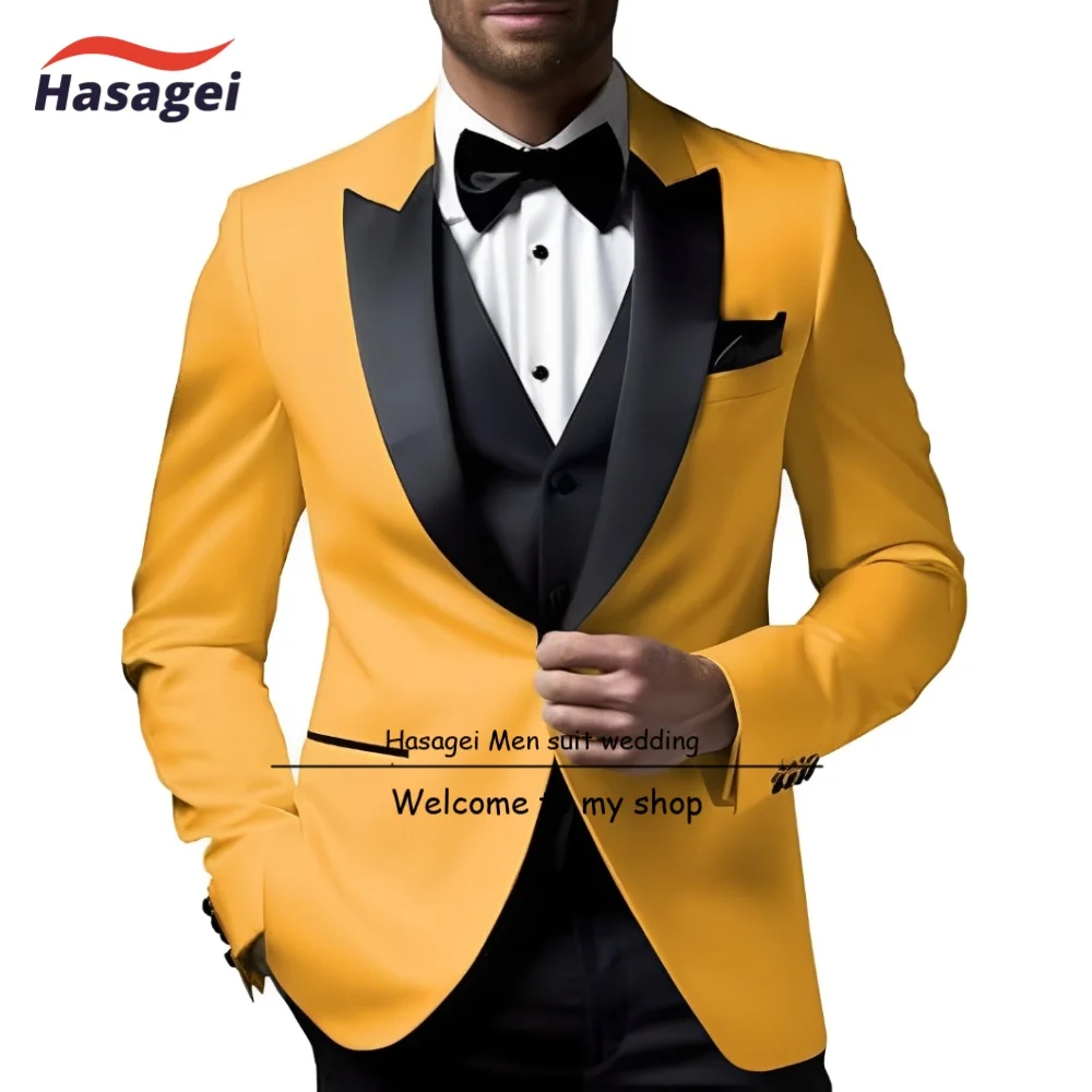 

Formal Men 3 Piece Suit Wedding Tuxedo Slim Fit Jacket Vest Pants Business Men Suits Prom Dinner Party Tuxedo