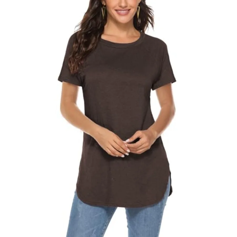 

Newchoice Women's Casual Batwing Long Sleeve T Shirt Round Neck Basic Loose Tunic Tops