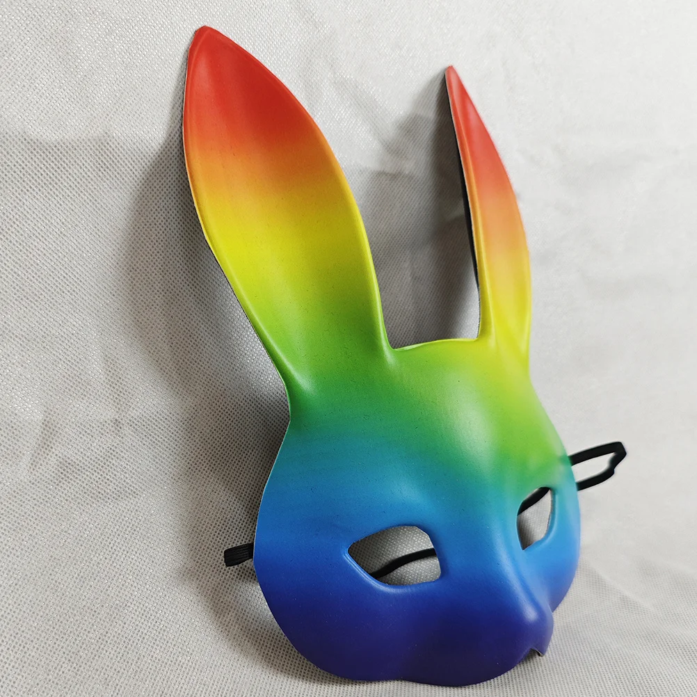 Máscara de conejito 3D efecto arcoíris ajuste cómodo Material Eva máscara de conejo de Halloween carnaval fiesta de disfraces Cosplay disfraz de mujer