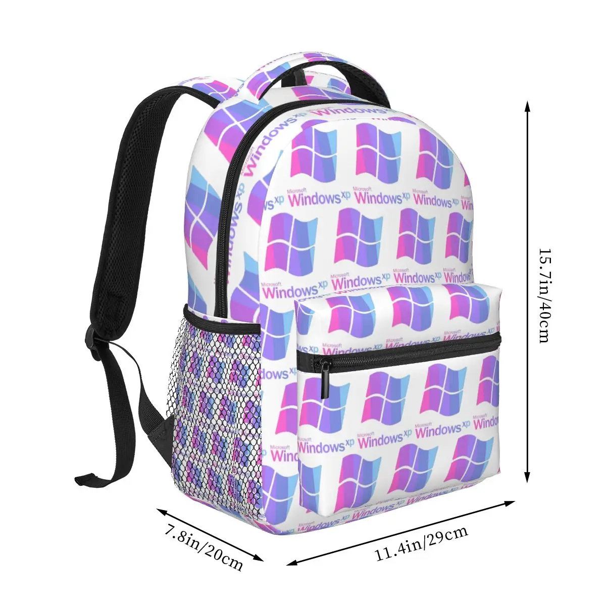 Windows 95 Geeks Nerd Mesh Backpacks Boys Girls Bookbag Students School Bags Cartoon Travel Rucksack Shoulder Bag Large Capacity