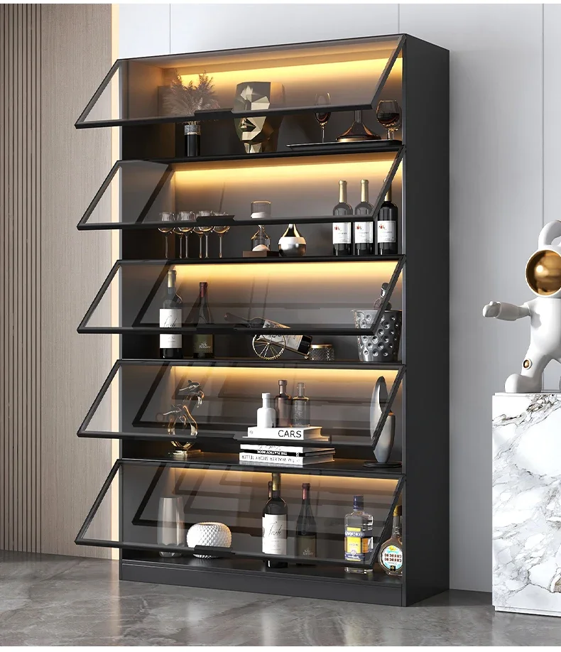 

Modern Storage Wine Cabinets Simplicity Living Room Luxury Wall Wine Cabinets Glass Home Botellero Vino Bar Furniture QF50JG