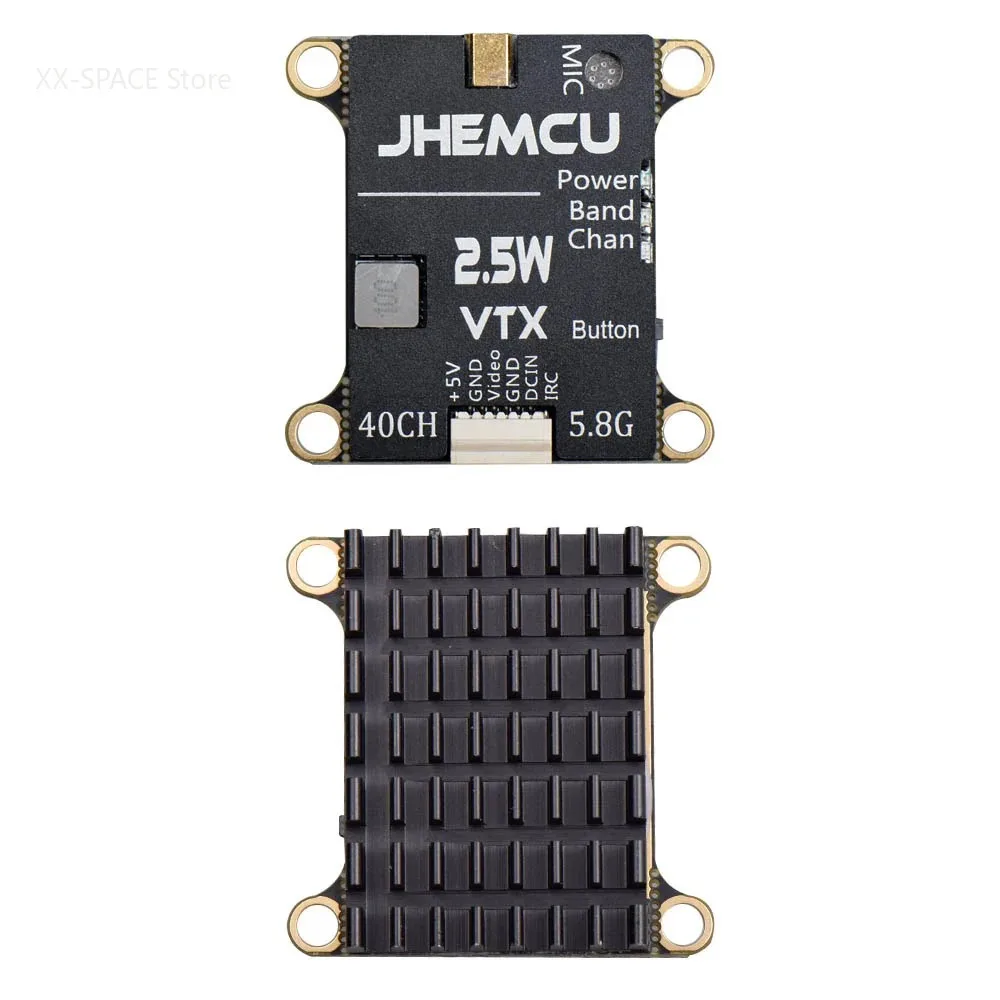 JHEMCU 2.5W VTX 5.8G 40CH Regulowany Nadajnik FPV Wbudowany Mikrofon Radiator 2-6S 30X30 JHEMCU RuiBet Tran-3016W 5.8G 1.6W