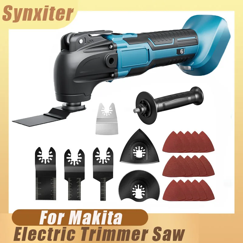 Oscillating Multi Tools For Makita 18V Battery 6 Gears Electric Saw Trimmer With Trimmer Shovel Cutting Woodworking Power Tool