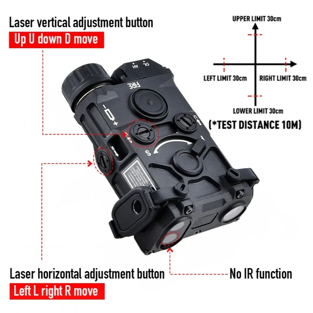 Tactical OGL Nylon Plastic LED Flashlight Red Green Blue Laser Indicator White Strobe Gun Accsesories with Switch Fit 20mm Rail
