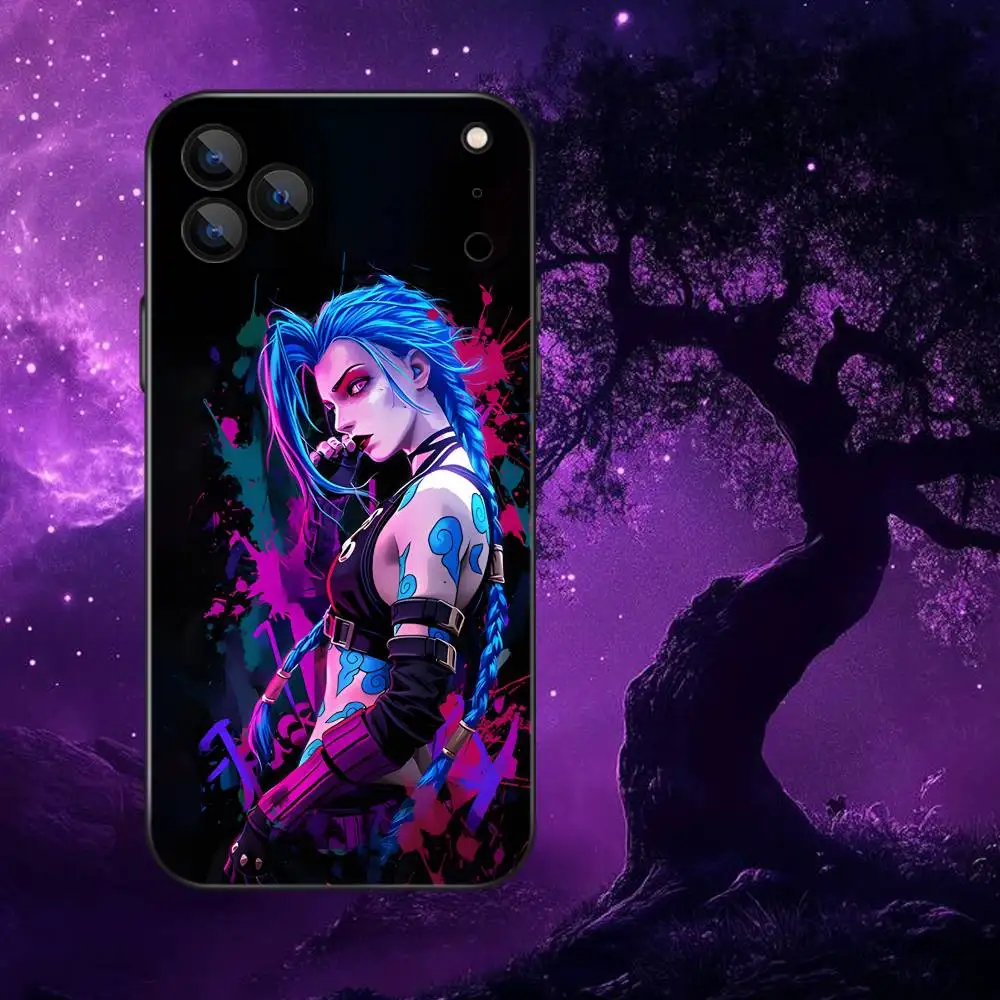 Anime J-Jinx-X Phone Case For iPhone 17,16,15,14,13,12,Pro,Max,Plus,E,SE4,Air,Mini Black Soft Box