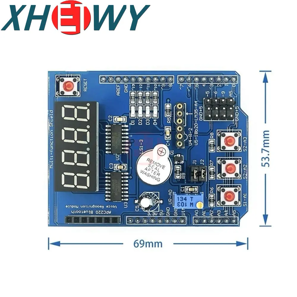 1PCS The multi-functional extension board basic learning kit is suitable for the Uno r3 microcontroller development board