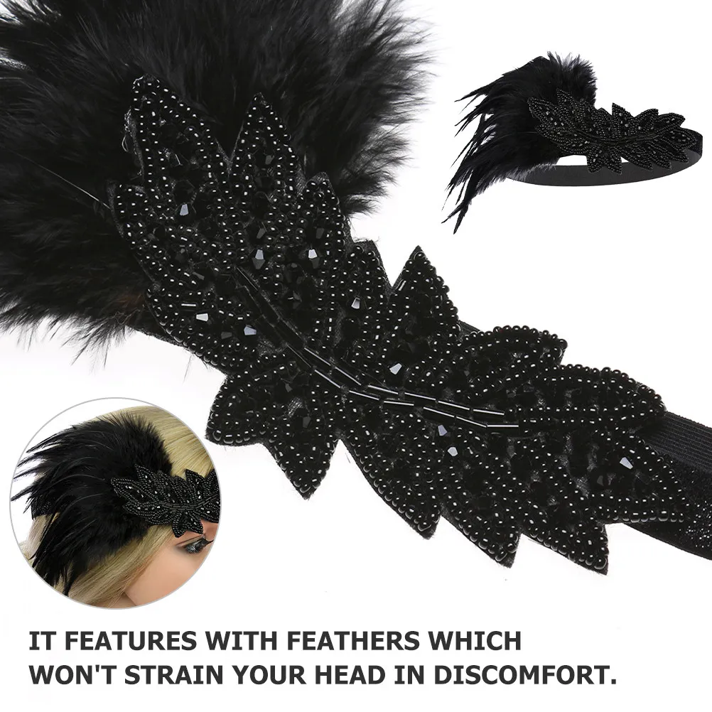 

Flapper Headband Retro 1920S Elastic Party Hair Band Rhinestone Headpiece for Women Evening Wedding Cocktail