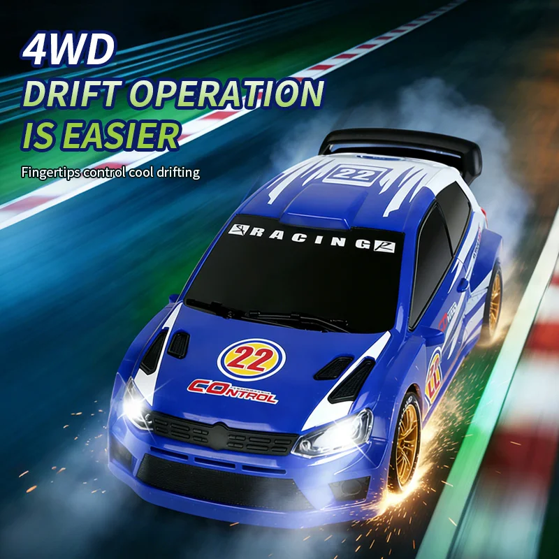 Q233 새로운 멋진 레이싱 4WD 드리프트 랠리 RC 자동차, 다인 동시 경쟁 지원, LED 조명 포함 어린이 장난감 선물 충전식