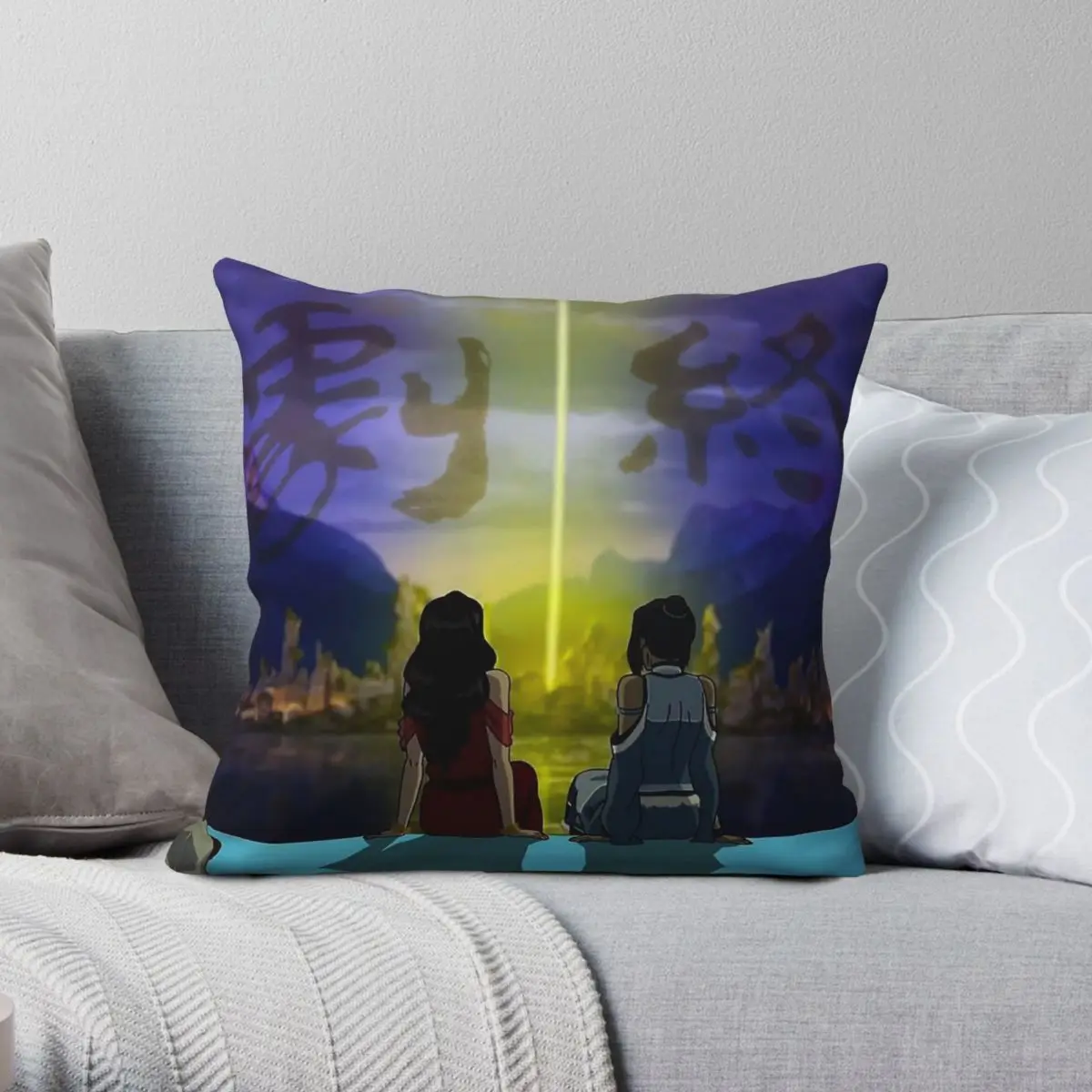 Avatar Korrasami Korra Asami With End Pillowcase Polyester Linen Velvet Creative Zip Decorative Home Cushion Case