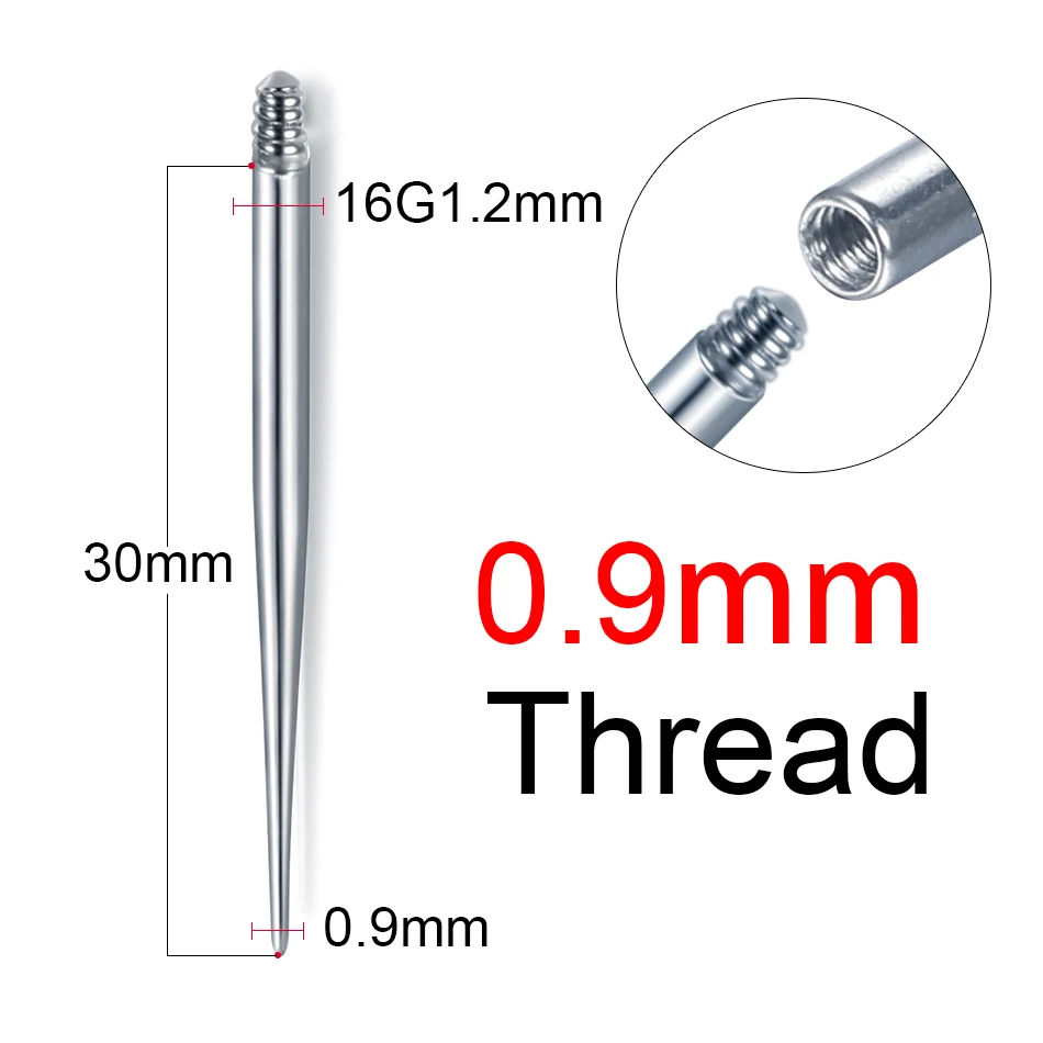 1PC Titanium Insertion Pin Taper Threaded Ear Taper Labret Lip Nose Nipple Dermal Pull Pin Tools Body Piercing Jewelry