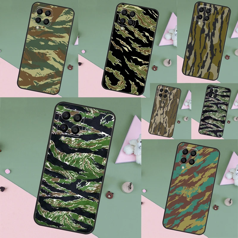 Tiger Stripe Camo Army Camouflage Case For Samsung Galaxy M15 M55 M12 M13 M14 M54 M23 M16 M11 M21 M31 M20 M34 M52 M32 M36 M56
