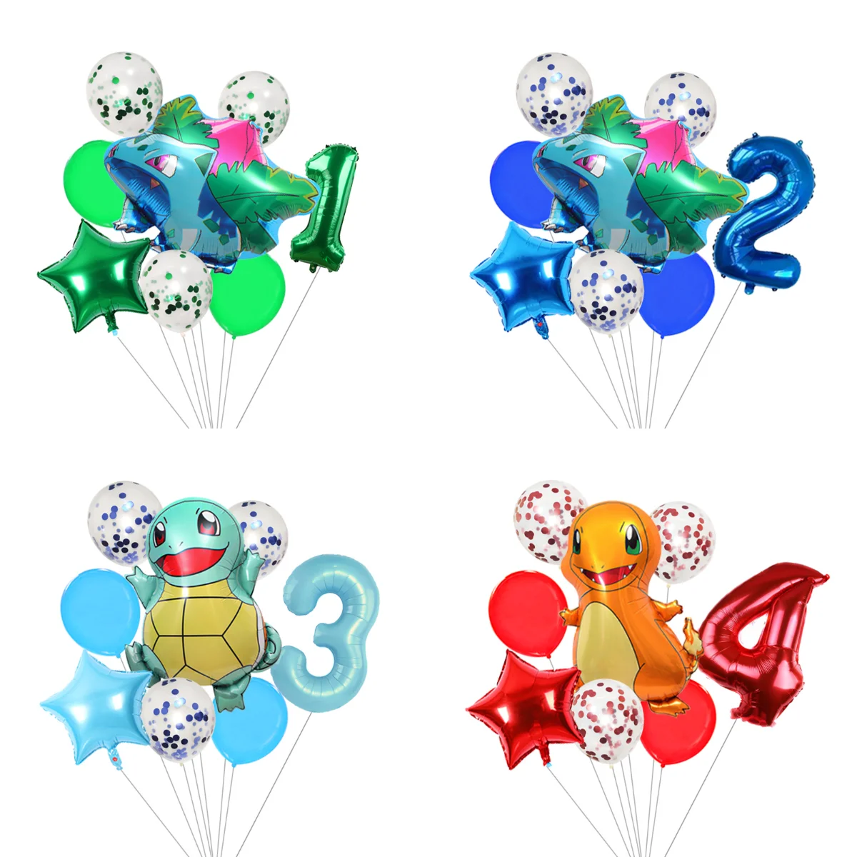 Pokémon-Themen Geburtstags-Ballonbanner mit Pikachu-Folienballons Kinder-Party-Dekorationsset