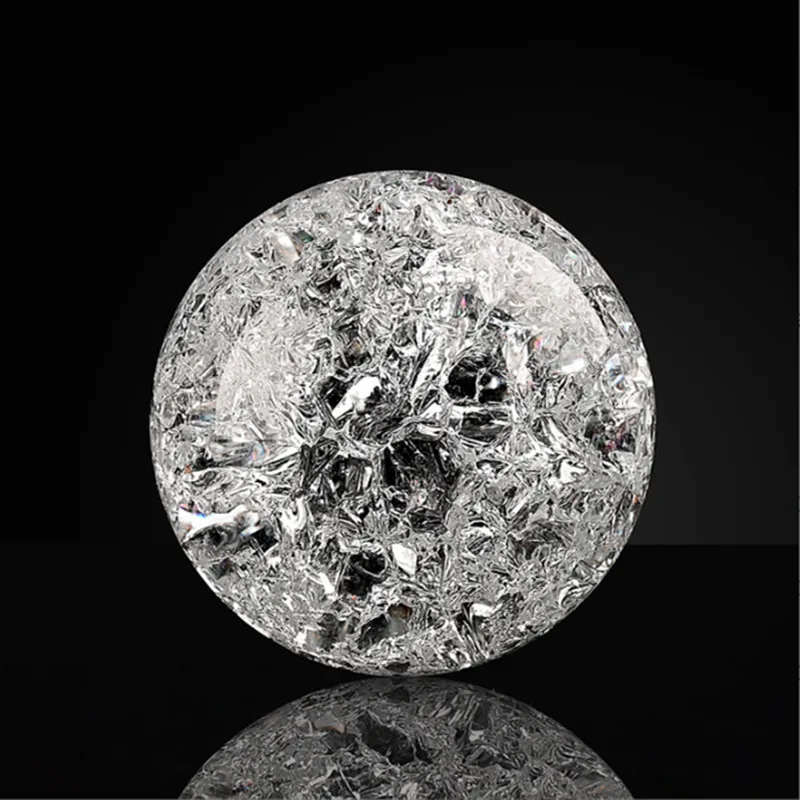 Hot Selling Clear Glass Ice Cracking Ball Crystal Feng Shui Sphere For Office Rockery Flow Ornament Home/ Window Decoration