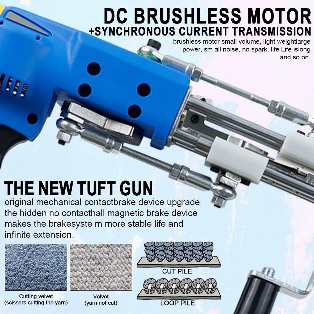 AK تلمم بندقية 2 في 1 مجموعة السجاد الكهربائي تلمم بندقية السجاد الكهربائي Tapis الحياكة تلمم مسدس النسيج يتدفقون البساط آلة #4