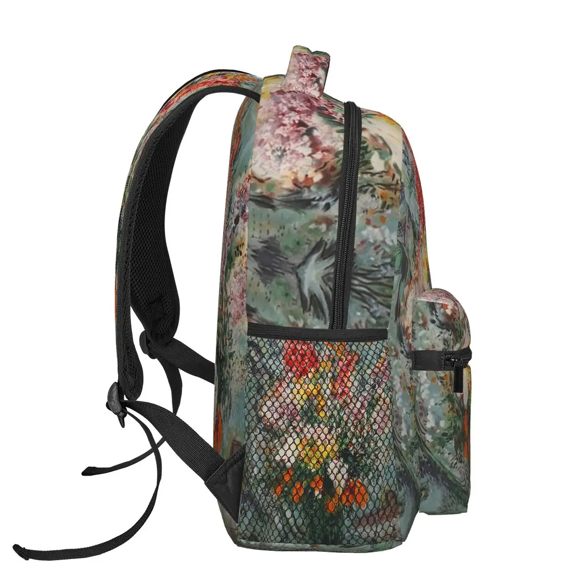 Marc chagall bouquet de fleurs mochilas meninos meninas bookbag crianças sacos de escola viagem bolsa ombro grande capacidade