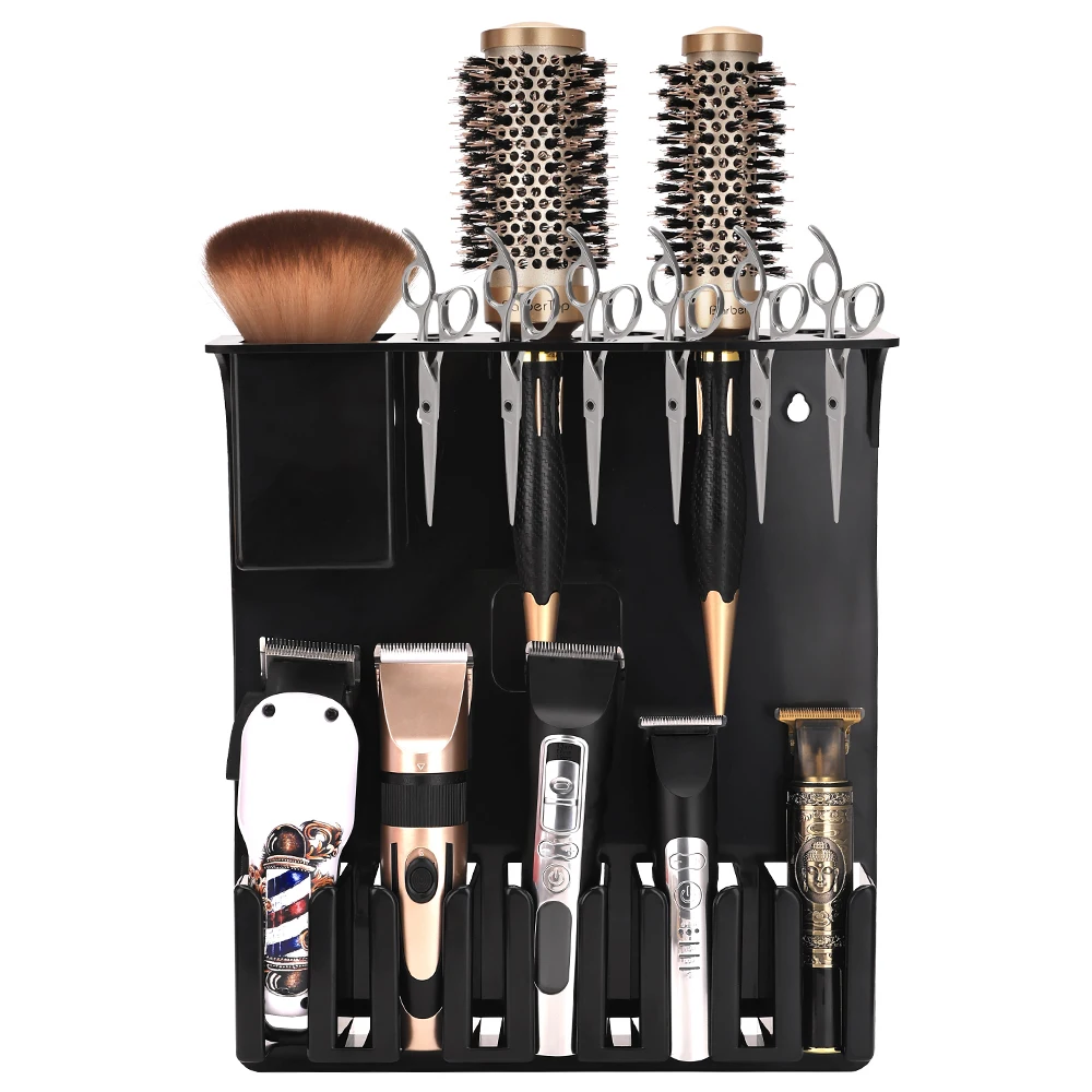 전문가용 벽걸이 이발기/클리퍼 홀더, 살롱 미용 정리함, 헤어 스타일링 도구 보관 랙