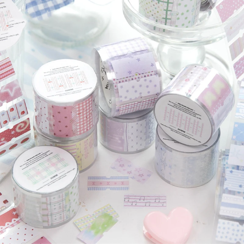 

Cure Sweetheart Series Vintage Colorful Gird Dots Landscape Tape Creative DIY Journal Material Collage Stationery