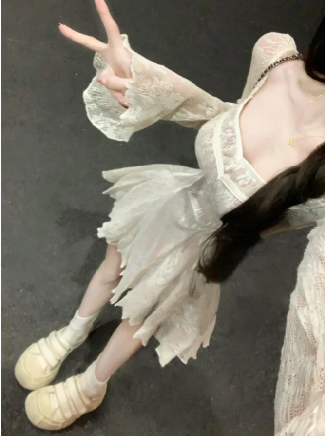 

Нежное платье-фея с квадратным вырезом и завышенной талией, женское, весна 2026, сезонная мода, большие размеры