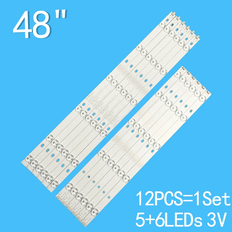 970m LED Backlight Lamp strip 11leds For Philips 48inch TV 48PFF5021 303GC480033 303GC480034LED GC48D11L-ZC21FG-03 E320262